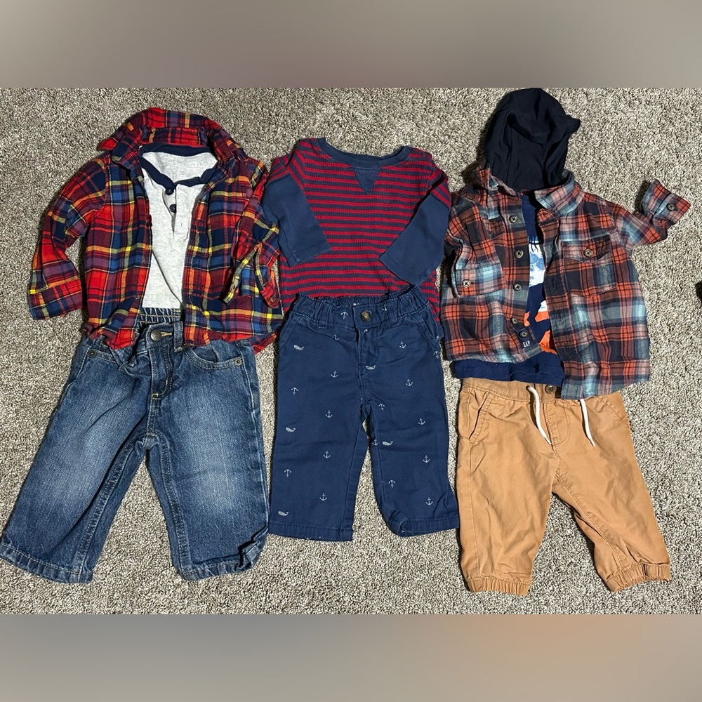 6 month baby boy clothing lot - 24 items total